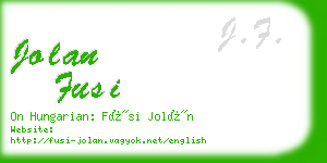 jolan fusi business card